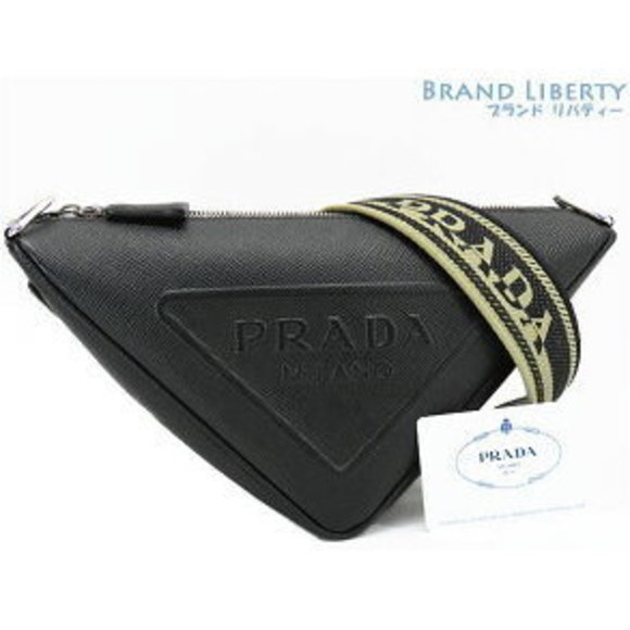 Prada Saffiano Cuir Triangle Shoulder Bag Body Shoulder Bag Black - Picture 1 of 9